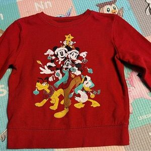 Disney Kids Red Sweatshirt with Mickey and Friends